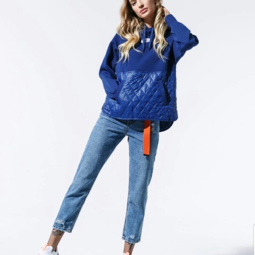 Nike Blue Quilted Hoodie